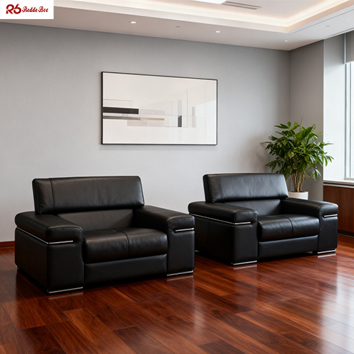 Luxury Design Leather Sofa Sets with Adjustable Headrest for Hotel Lobby Use