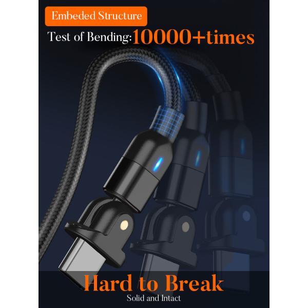 Data Transfer 2M Magnetic USB Charging Cable SGS 2 In 1 USB C Cable