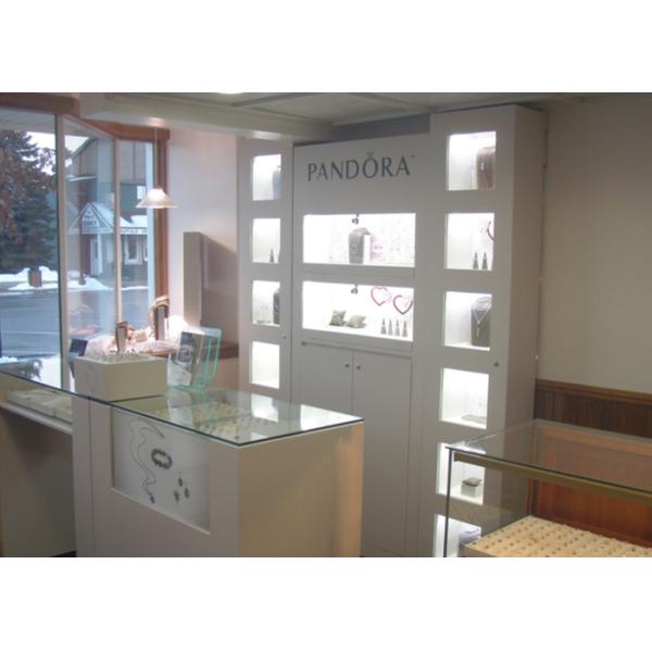 Настраиваемые логотипы высокие стенные дисплеи шкафы / ювелирные экранные чехлы бежевый цвет