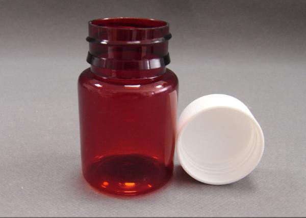Solid Plastic Medicine Bottles , Dark Brown 60g Tea Plastic Capsule Bottles