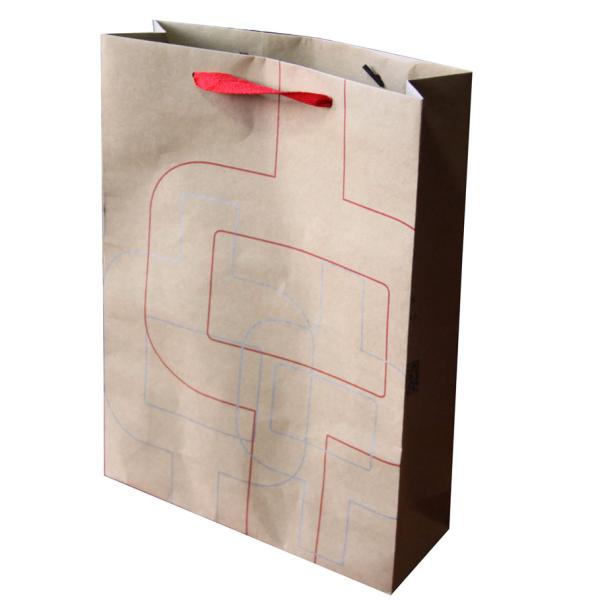 Luxury Craft Paper Carrier Bag 180gsm Satin Ribbon For Garment