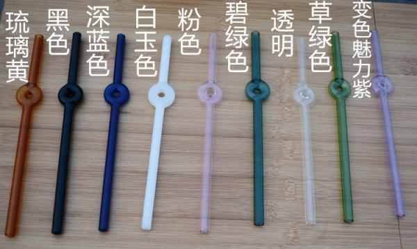 Environmental Glass Straw Heat Resistant Color Lip Protector Glass Juice Drink Low Carbon Life Glass Straw