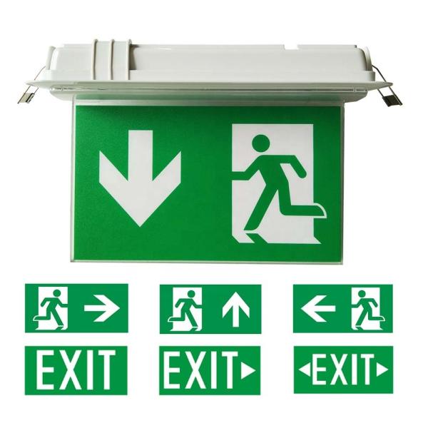 Double Sided Exit Sign with Ni-Cd Battery and 6 pcs SMD 5730 LED for Emergency Lighting with 3-Year Warranty