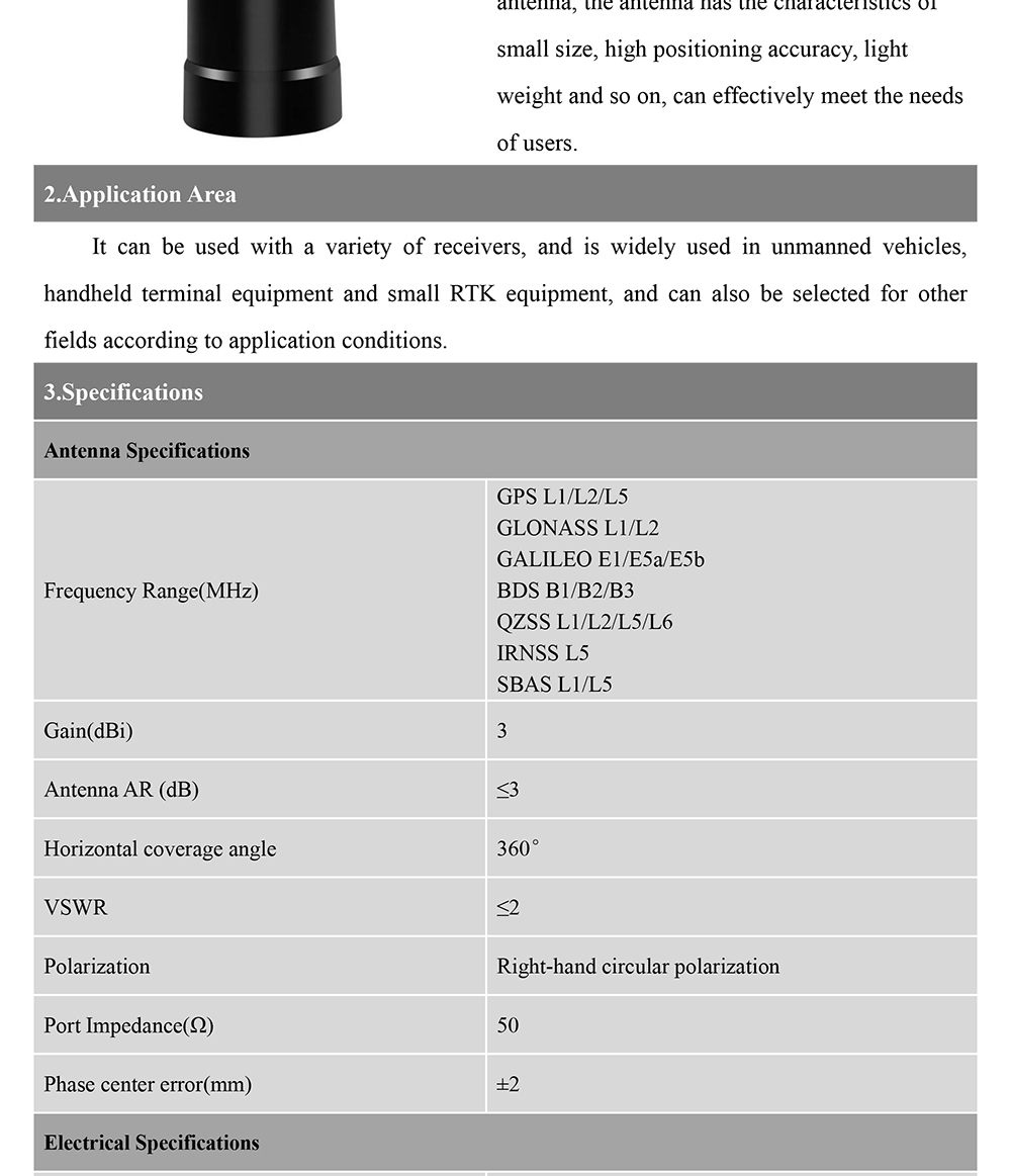 High Accuracy RTK GNSS Antenna Full Frequency Light Weight Design HT-T076
