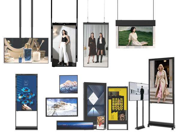 49inch LCD Window Display with OD10 Wide-Range Temp Backlight and Android Windows AD Board for Ceiling Floor or Wall Mounting