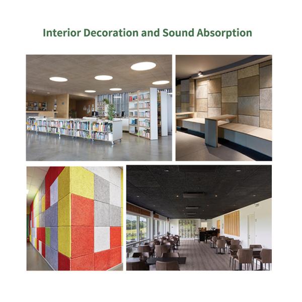 Звукопоглощение Строительные материалы Светло-серое окрашенное деревянное волокно Акустическая панель для офиса