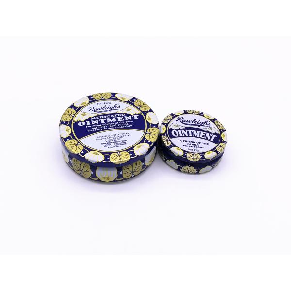 Food Grade Round Metal Tin Box With Screw Top For Cosmetic / Mint