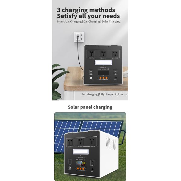 2500W Portable Battery Powered Generator Off Grid For Outdoor Camping
