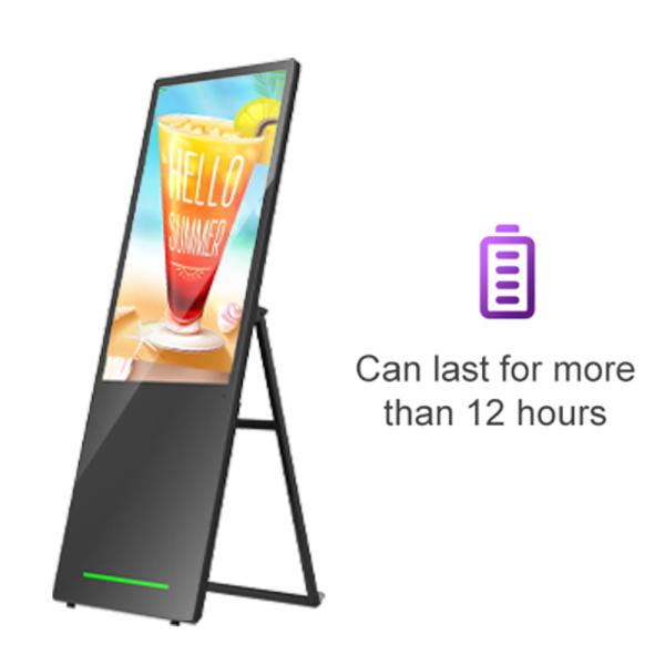 43 inch indoor portable advertising player A type smart touch sinage Android battery powered lcd digital poster