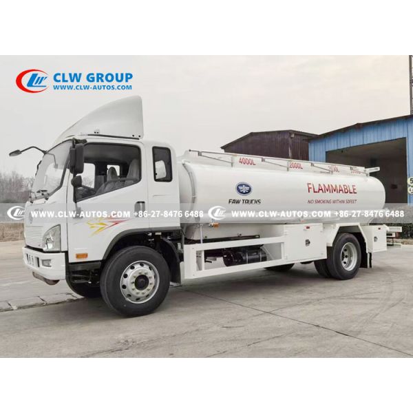 FAW 4x2 Mini Fuel Tanker Truck with 3,000-5,000L Q235 Carbon Steel Tank and Euro II/III Diesel Engine