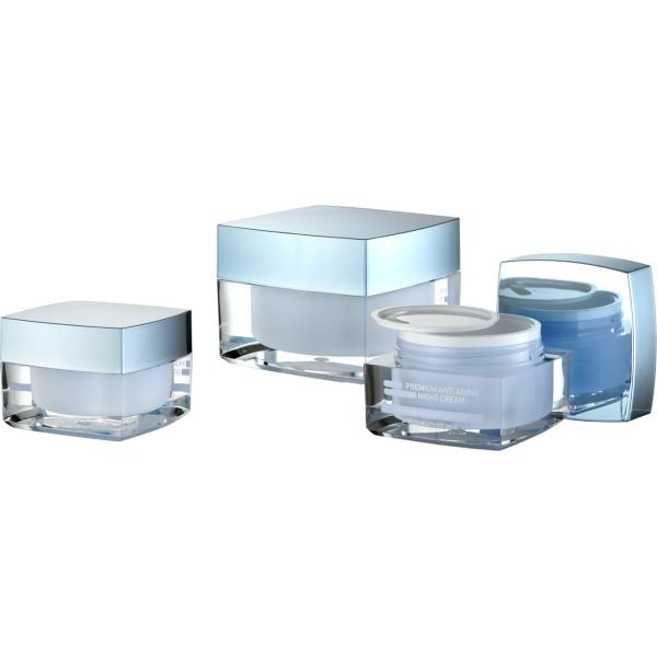 JL-JR807 Acrylic PMMA Square Cream Jar 15g 30g 50g Food Grade Safety