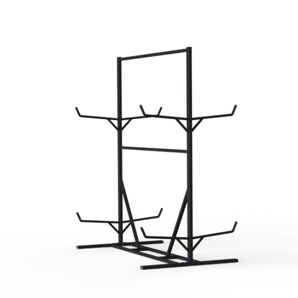 Iron Tube Kayak Storage Floor Standing Display Rack With 8 Metal Arms