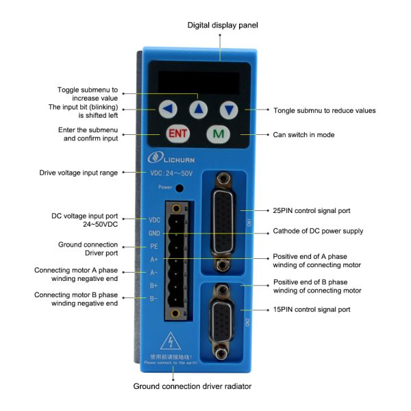 3nm Nema 24 2 Phase Close Loop Control System AC DC Digital Servo Stepper Motor Driver Kit