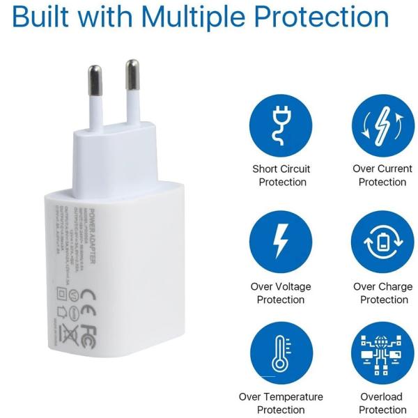 1A +1C European Power Charger for Phone 18W 20W Travel Adapter OEM/ODM