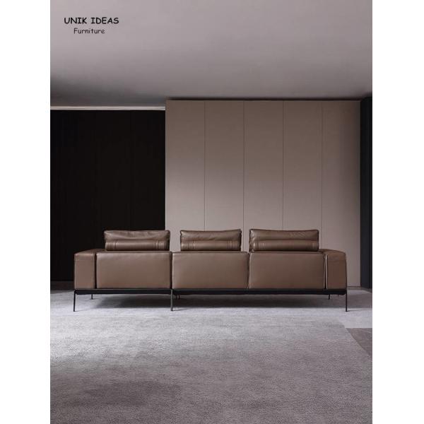 3 части Браун l сформировала кожаное кресло Loveseats уютное для небольшой квартиры