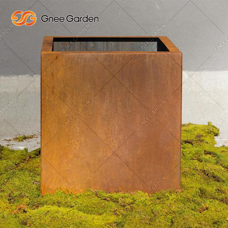 сталь Corten коробки плантатора металла 90*25*25cm геометрическая прямоугольная