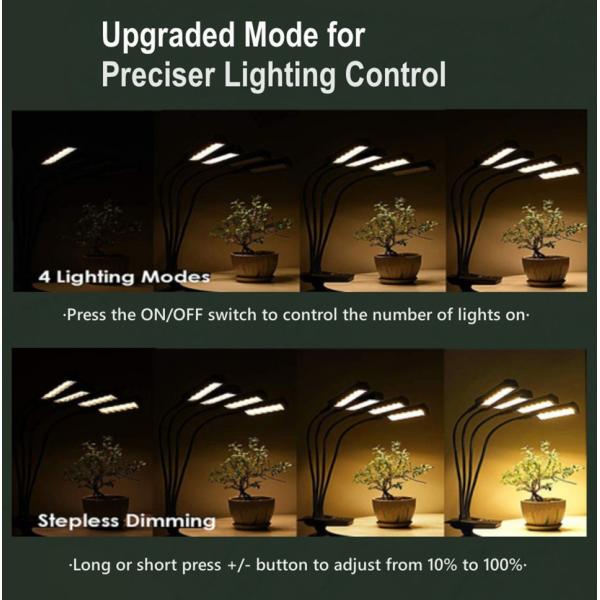 4 Head Gooseneck LED Plant Grow Light Garden Lighting LED Grow Light 18W Full Spectrum Phyto Lamp