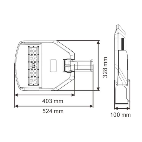 6000K Waterproof Led Street Lights 60W Bridgelux / San'an Chip Constant Current Drive