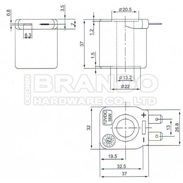 bobina del solenoide de 12V 17W 18W 20W para el equipo del reductor de Lovato RGE090 RGE140 LPG CNG