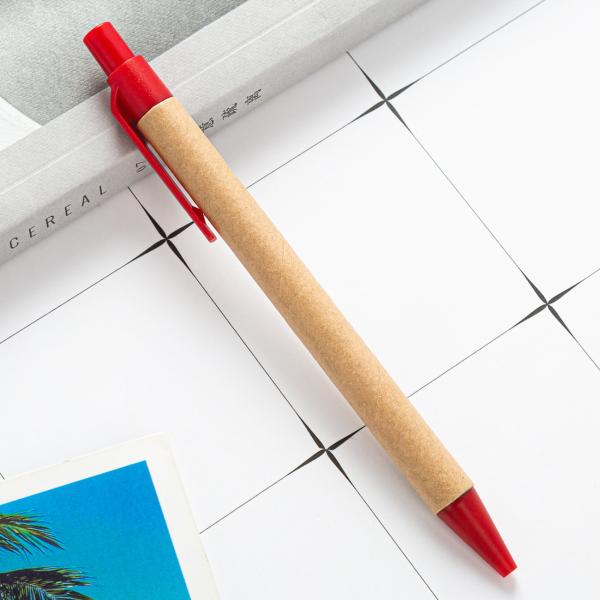 Caneta de tinta preta com logotipo personalizado feita de bambu ecológico