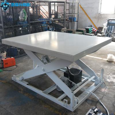 4 Tons Electric Stationary Lift Table Stationary Scissor Lift Mechanism White Fixed Scissor Lift Platform