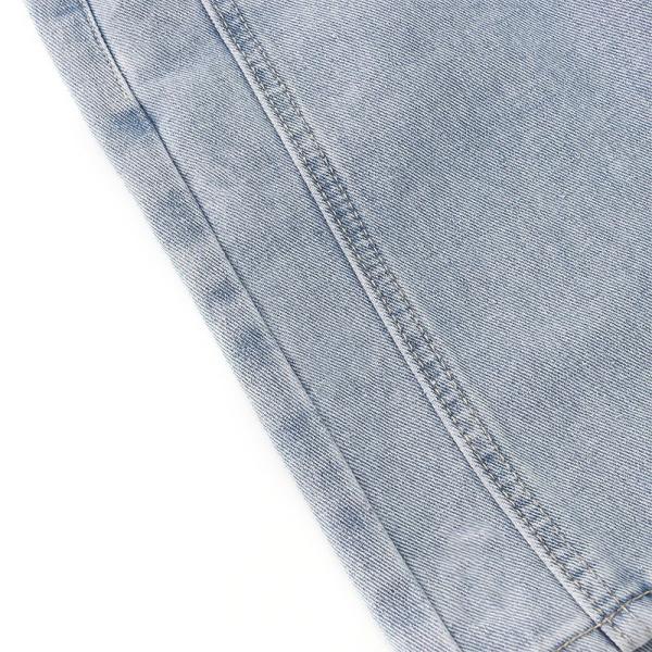 OEM ретро помытое свободное высокое Waisted Джин замыкает накоротко вышитые средние брюки длины