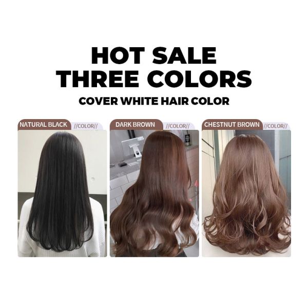 Shampoo colorant capillaire noir à bulles à action rapide, formule à base de plantes, sans danger pour les cheveux et la peau