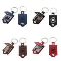 Couverture de porte-clés en cuir métallique de sublimation avec logo gravé au laser