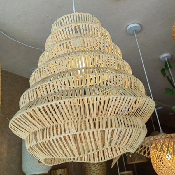 Kitchen LED Hanging Lamp bar Designer lamp Creative birdcage light Bamboo Weaving pendant lamp(WH-WP-125)
