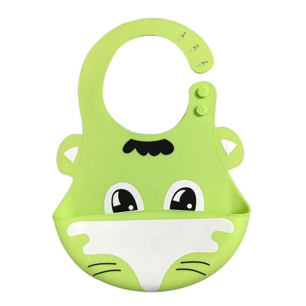 Non Toxic Baby Tableware 75g Silicone Feeding Bib Adjustment