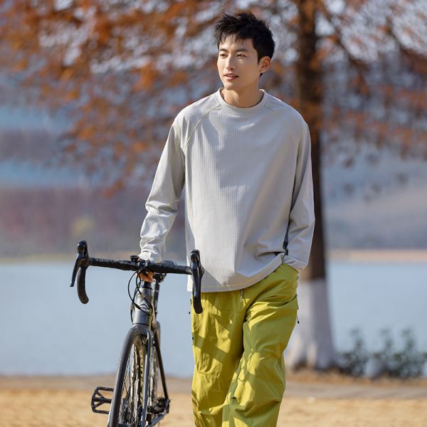 Loose Round Neck Sun Protection Sweatshirt, Antibacterial Quick Dry Breathable Running Top