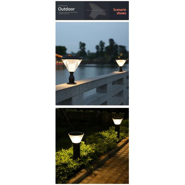 Aluminum PC Material Solar Powered Fence Post Cap Lights With Leds For Garden Gate 2-