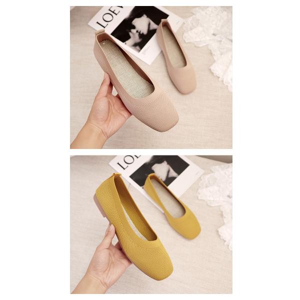 Knitted Round Head Flat Bottomed Daily All Match Women'S Loafers Lady Flats Shoes