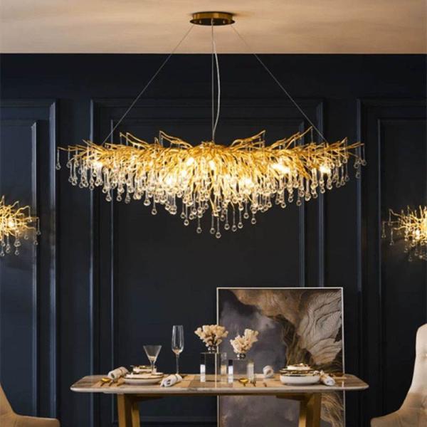 Crystal LED Pendant Chandelier Lights For Villa Restaurant Dining Table Hotel
