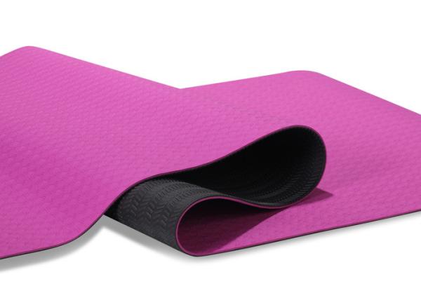 Rose Red Biodegradable Yoga Mat , Latex Free Yoga Mat Non Slip Surfaces