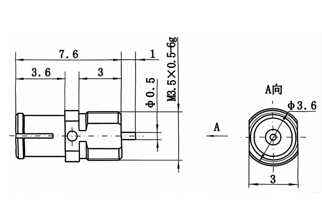 SMP RF Coaxial Connector Female Bulkhead Mount Connector SMP-KYD4