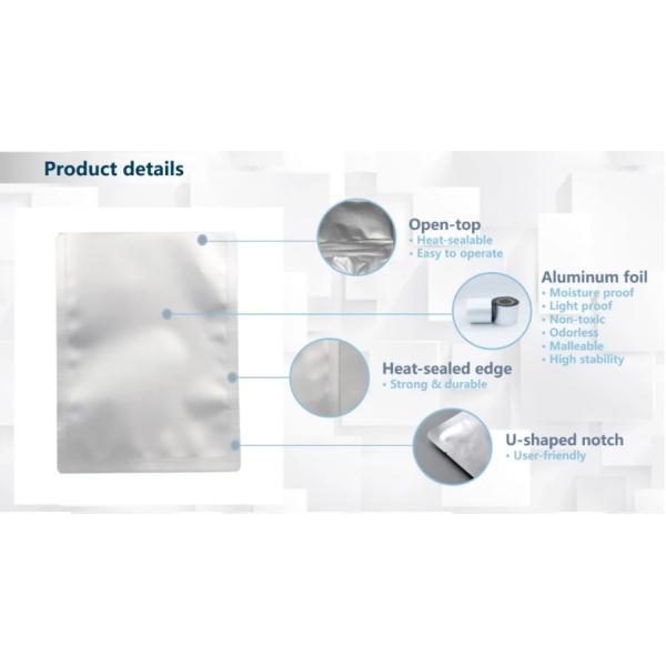 Polypropylene Mylar Moisture Proof Plastic Bags Vacuum 3 Side Sealed bag