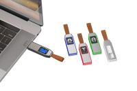 Disque flash USB à cristaux acryliques avec lumière LED pour un transfert de données rapide et sécurisé