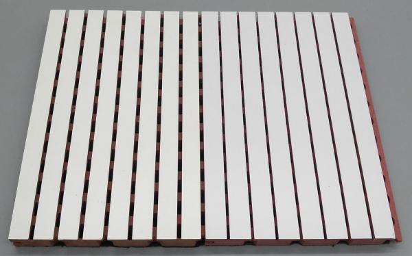 White Laminated Slat Acoustic Ceiling Panels Grooved MDF Panels 13/3mm