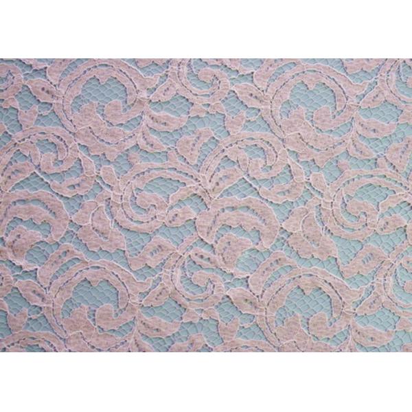 Nylon Cotton Corded Lace Fabric Red / Brown Shrink-Resistant OEM ODM CY-LW0679