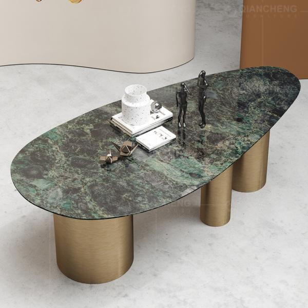Mesa de jantar 0.4CBM 8 Seater 1.2mm 201 de mármore luxuosa à moda de Uber de aço inoxidável