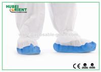 Branco e azul Impermeável Dimensão personalizada revestido com CPE descartável Cobre de calçado de uso hospitalar Cobre de calçado PP+CPE