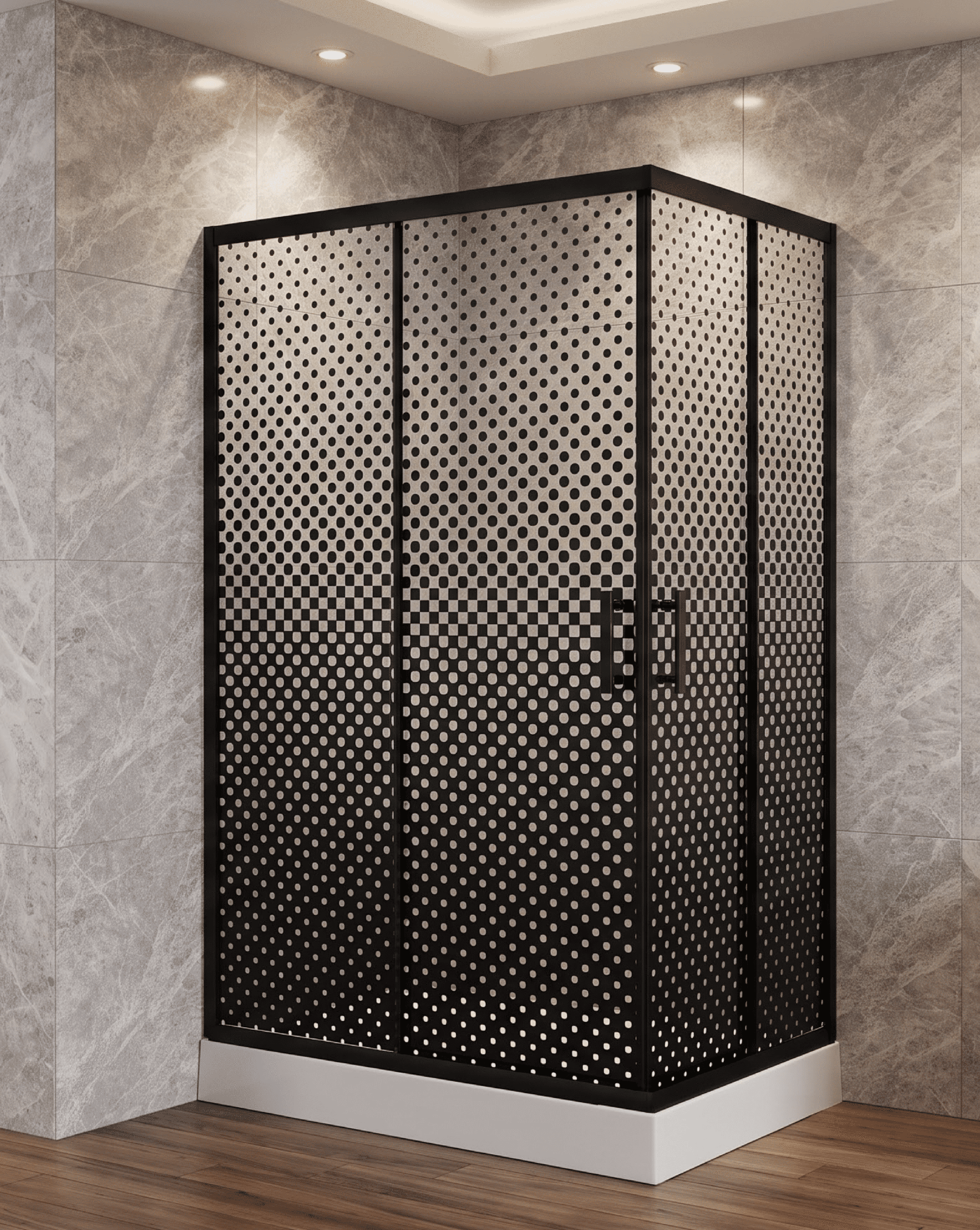 Easy for Installation Stainless Steel Handle Shower Glass Enclosure Bathroom with Tray