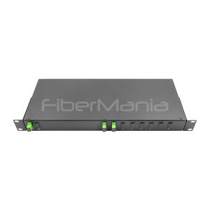 1U 19" Rack Mount Optical PLC Splitter Com 1 × 2 SC APC Conectores / Adaptadores