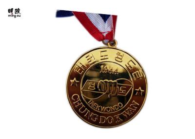 Gold Plating Custom Award Medals For Sporting And Big Event With Ribbon