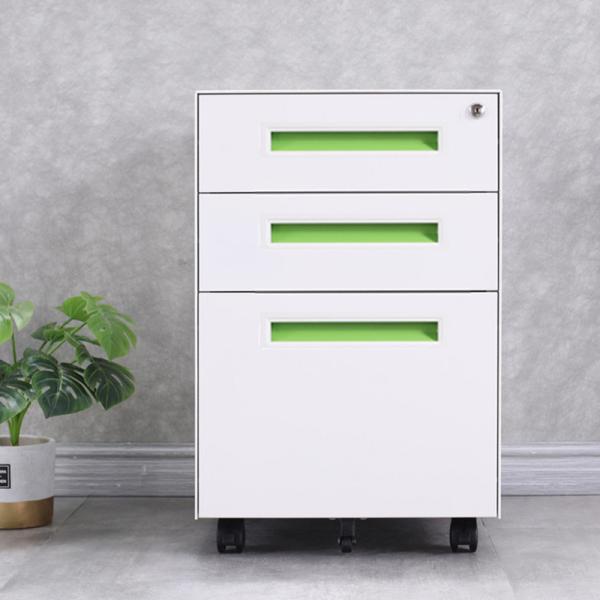 Adjustable 3-Drawer Metal Mobile File Cabinet Movable Pedestal Printer Stand A4 Size Home Office Activity Storage Folder