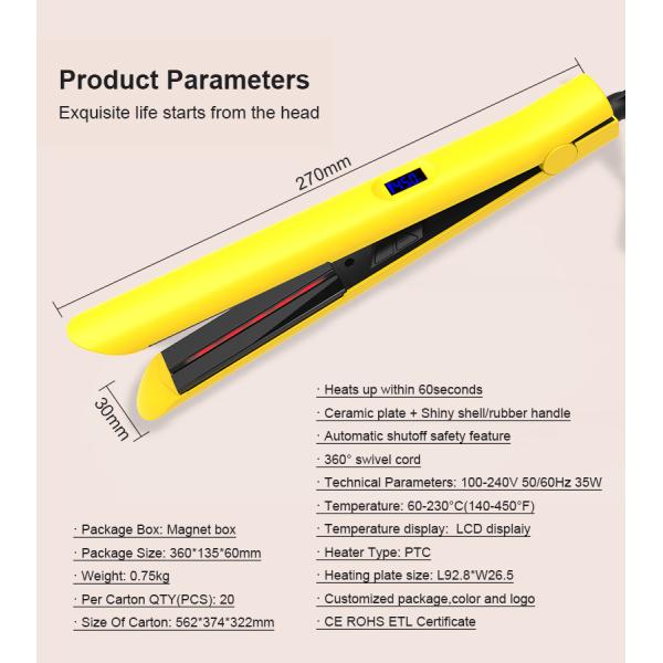титан утюга регулируемой температуры 35W ультракрасный плоский покрывает соответствующее для всех волос