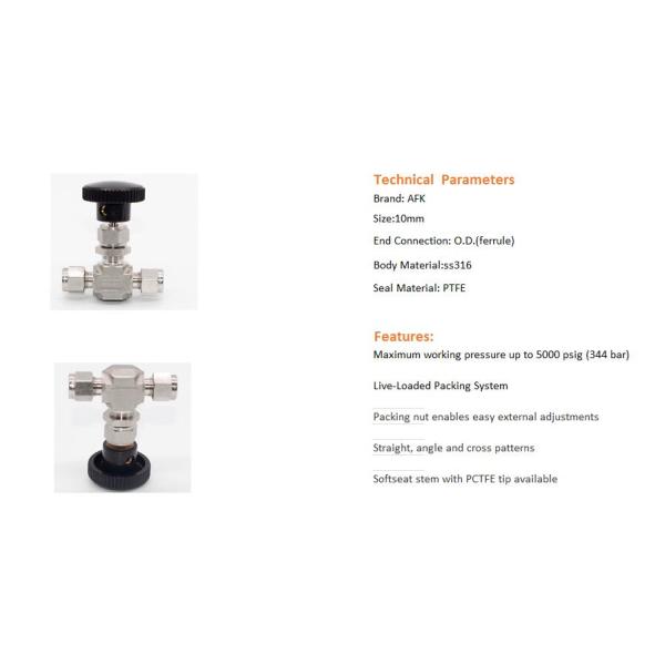 нормальный вентиль нержавеющей стали 3мм 6мм 8мм, соединенный игольчатый клапан ОД 2 путей