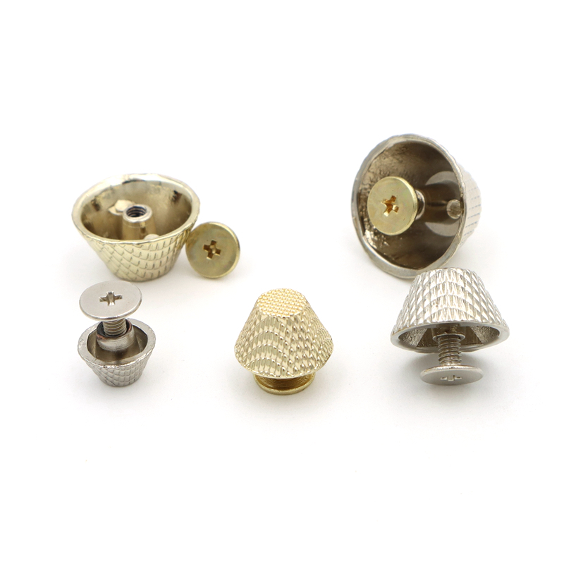 15mm Zinc Alloy Rivet Gold Metal Purse Feet For Bag Protection