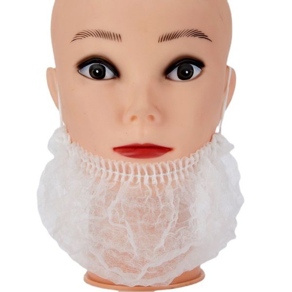 Elastic White Comfortable Protective Beard Covers 18